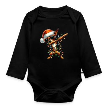 Dabbing Miniature Pinscher Dog Sunglasses - Organic Longsleeve Baby Bodysuit - black - Front