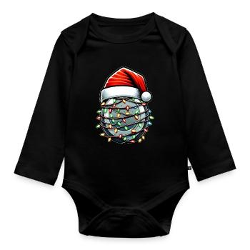 Disc Golf Disc Golfing Disc Golfer Chapeau de Père Noël - Body Bébé bio manches longues - noir - Devant