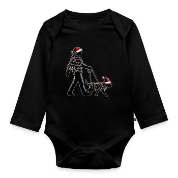 Dog Sitter Dog Walker Dog Sitter Santa Hat - Organic Longsleeve Baby Bodysuit - black - Front