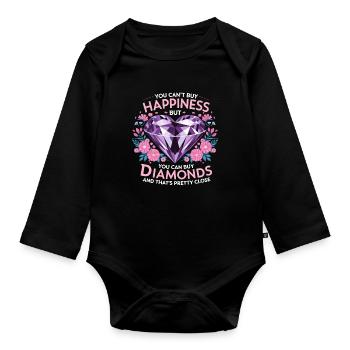 Painting Diamonds Diamond Painting Art - Organic Longsleeve Baby Bodysuit - black - Front