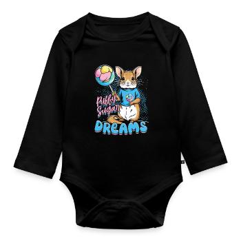 Zuckerwatte Sugar Dreams - Baby Bio-Langarm-Body - Schwarz - Vorne