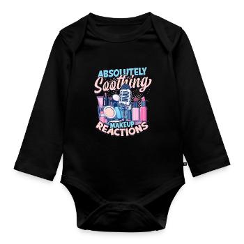 ASMR Whisper Absolutely Soothing Makeup Reactions - Organic Longsleeve Baby Bodysuit - black - Front
