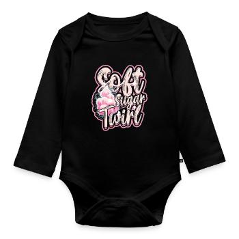 Barbe à papa Soft Sugar Twirl - Body Bébé bio manches longues - noir - Devant