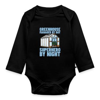 Gestionnaire de serre - Body Bébé bio manches longues - noir - Devant