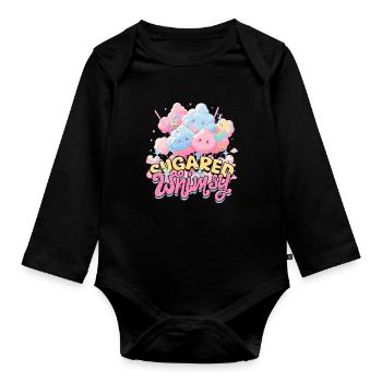 Zuckerwatte Sugared Whimsy - Baby Bio-Langarm-Body - Schwarz - Vorne