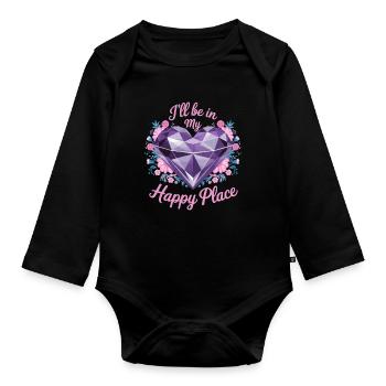 Painting Diamonds Diamond Painting Art - Organic Longsleeve Baby Bodysuit - black - Front