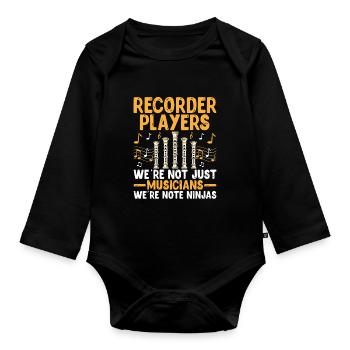 Flûtistes à bec Nous ne sommes pas seulement des musiciens, nous ne sommes pas - Body Bébé bio manches longues - noir - Devant