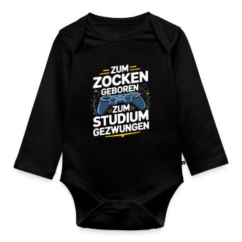 Jeux vidéo Pc Gamer Zocker Zocken - Body Bébé bio manches longues - noir - Devant