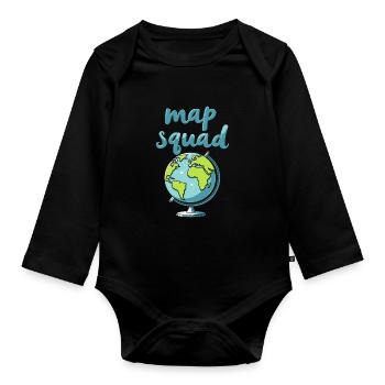 Geography Geographer Kader - Organic Longsleeve Baby Bodysuit - black - Front