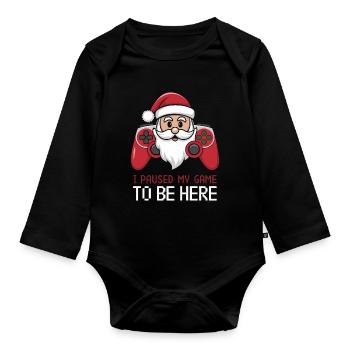 Gamer Weihanchten Gaming Weihnachten Zocken Zocker - Baby Bio-Langarm-Body - Schwarz - Vorne