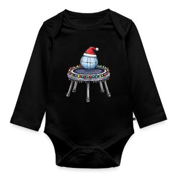 Bossaball Weihnachtsmütze Xmas - Baby Bio-Langarm-Body - Schwarz - Vorne