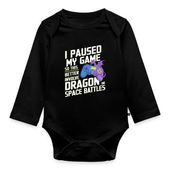 Gamer Gaming Zocken Zocker - Body Bébé bio manches longues - noir - Devant
