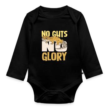 No Guts No Glory Gecko Adventure - Organic Longsleeve Baby Bodysuit - black - Front