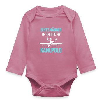 Canoe Polo Saying Tshirt | Canoe Polo Design | - Organic Longsleeve Baby Bodysuit - mauve - Front