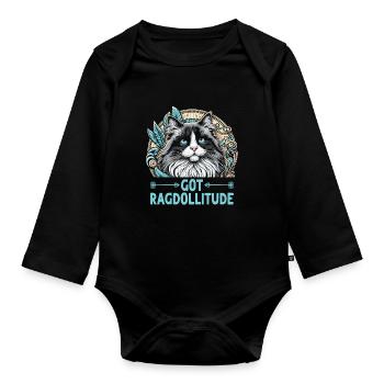 Got Ragdollitude Ragdoll Ragdolls Katzenliebhaber - Baby Bio-Langarm-Body - Schwarz - Vorne
