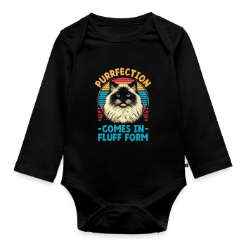 Purrfection se présente sous forme de plume Ragdoll Ragdolls C - Body Bébé bio manches longues - noir - Devant