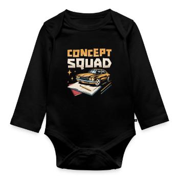 Automotive Designer Squad - Organic Longsleeve Baby Bodysuit - black - Front