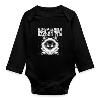 Ein Haus ist kein Zuhause ohne Ragdoll Fell Ragdolls - Baby Bio-Langarm-Body - Schwarz - Vorne