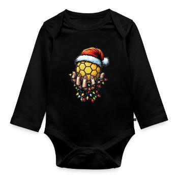 Handballtrainer Weihnachtsmütze Xmas - Baby Bio-Langarm-Body - Schwarz - Vorne