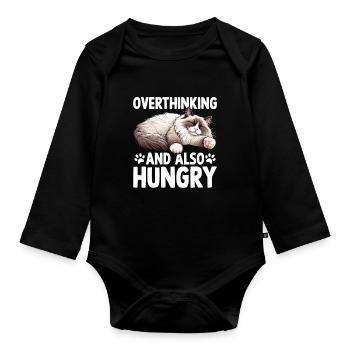 Zu viel nachdenken und auch hungrig Ragdoll Liebhaber Ragdoll - Baby Bio-Langarm-Body - Schwarz - Vorne