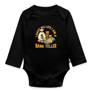 Employé de banque - Body Bébé bio manches longues - noir - Devant