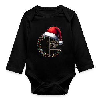 Fibonacci Golden Ratio Sacred Geometry - Organic Longsleeve Baby Bodysuit - black - Front
