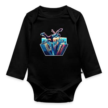 Parkour - Baby Bio-Langarm-Body - Schwarz - Vorne