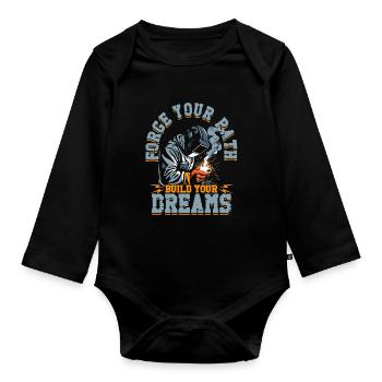 Welder Welding Professional Force Your Path - Organic Longsleeve Baby Bodysuit - black - Front