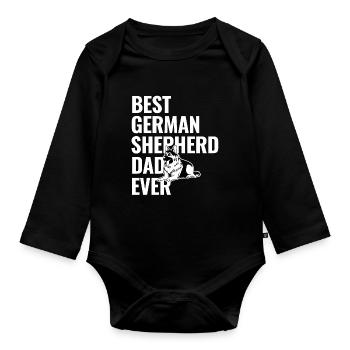 Bester Deutscher Schäferhund Vater aller Zeiten Hundeliebhaber GSD - Baby Bio-Langarm-Body - Schwarz - Vorne