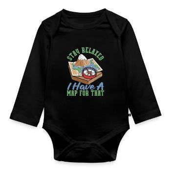 Geography Geographer - Organic Longsleeve Baby Bodysuit - black - Front