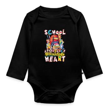 Secretary for Attendance - Organic Longsleeve Baby Bodysuit - black - Front