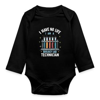 Biology laboratory assistant - Organic Longsleeve Baby Bodysuit - black - Front