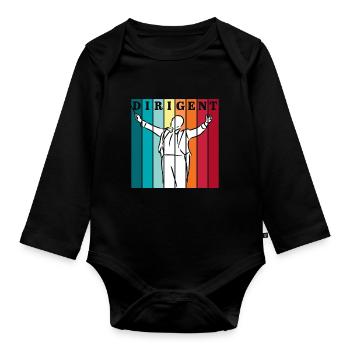 Conductor Characteristics Conductor Music Teacher - Organic Longsleeve Baby Bodysuit - black - Front