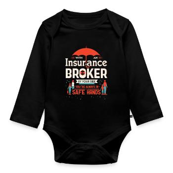 Avec un courtier d’assurance à vos côtés, vous êtes tous les bienvenus - Body Bébé bio manches longues - noir - Devant