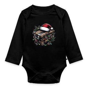 Menuisier Menuiserie Menuiserie Noël - Body Bébé bio manches longues - noir - Devant