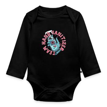 Kemphobia Mysophobia Team Désinfectant pour les mains - Body Bébé bio manches longues - noir - Devant