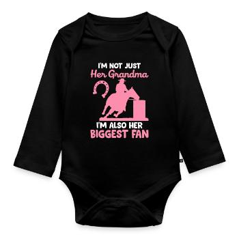 Barrel Racer Barrel Racing Rodeo Horse Granny Greatest - Body Bébé bio manches longues - noir - Devant