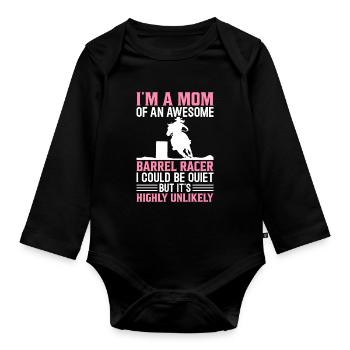 Mutter eines fantastischen Fassrennfahrers Fassren - Baby Bio-Langarm-Body - Schwarz - Vorne