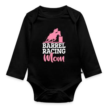 Barrel Racer Rodeo Pferd Barrel Racing Mom - Baby Bio-Langarm-Body - Schwarz - Vorne