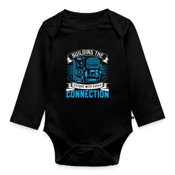 Mit jeder Verbindung die Zukunft gestalten. - Baby Bio-Langarm-Body - Schwarz - Vorne