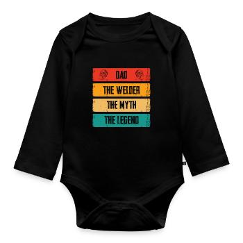 Dad the Welder The Legend The Myth - Organic Longsleeve Baby Bodysuit - black - Front