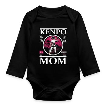 Maman Karaté Kenpo - Body Bébé bio manches longues - noir - Devant