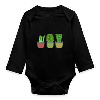 Garden Vegetable Hobby Gardener Cook Cooks Cook - Organic Longsleeve Baby Bodysuit - black - Front