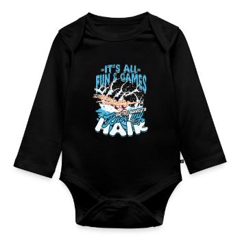 Synchronschwimmen Synchro Schwimmer - Baby Bio-Langarm-Body - Schwarz - Vorne