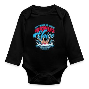 Voix de performance de natation synchronisée - Body Bébé bio manches longues - noir - Devant