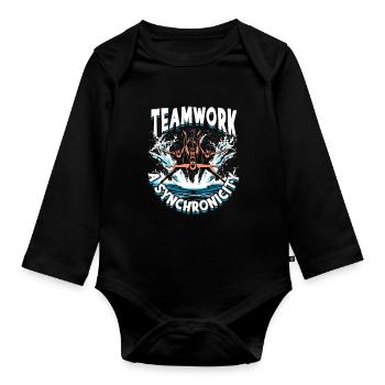 Synchronschwimmen Synchro Schwimmer - Baby Bio-Langarm-Body - Schwarz - Vorne