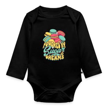 Macaron Macaron Baker Powered By Sugar & Dreams - Organic Longsleeve Baby Bodysuit - black - Front