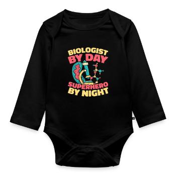 Biologie Biologe - Baby Bio-Langarm-Body - Schwarz - Vorne