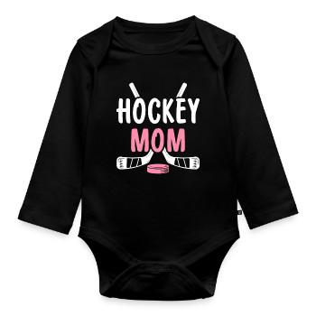 Hockey Maman Joueuse Maman - Body Bébé bio manches longues - noir - Devant
