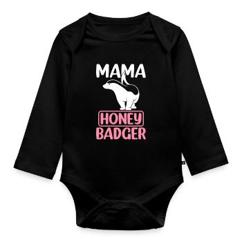 Maman Honey Badger - Body Bébé bio manches longues - noir - Devant